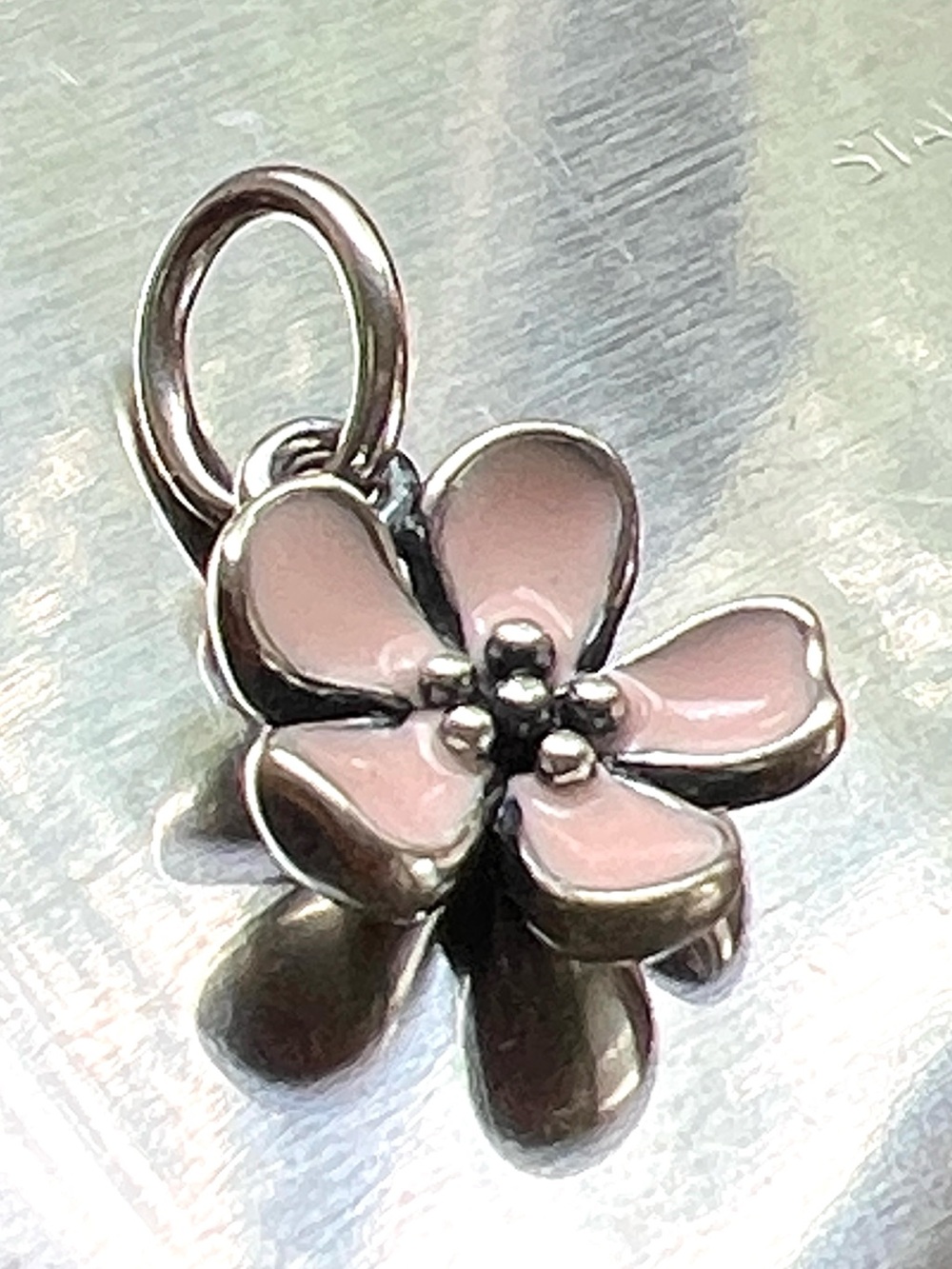 PANDORA CHERRY BLOSSOM PINK ENAMEL PENDANT STERLING SILVER 925 ALE 390347EN40